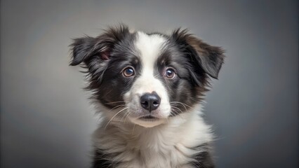 Border Collie Puppy Gazing , herding dog, family pet,  herding dog, family pet