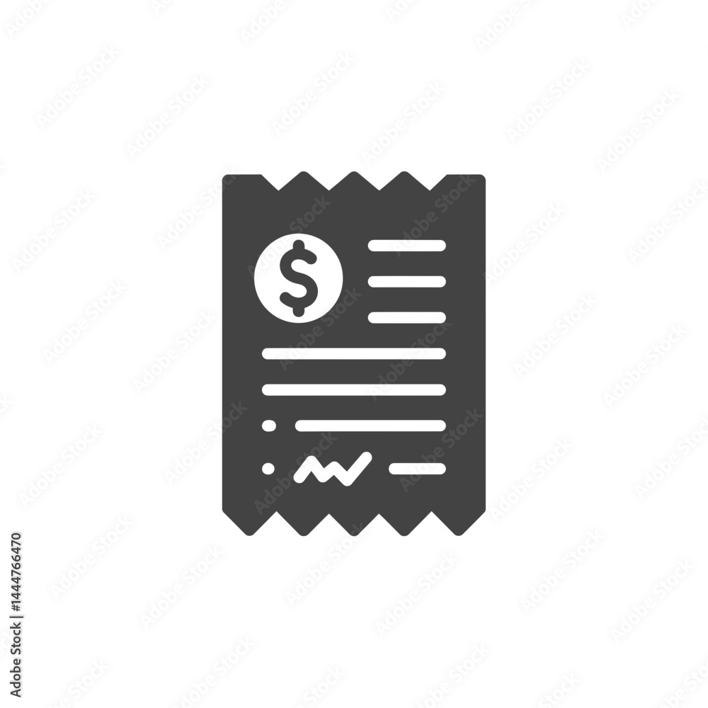 Poster invoice icon: an isolated visual representation of a business document, rendered in a minimalistic s