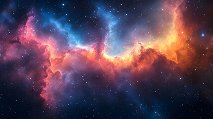 Naklejka premium High definition star field, colorful night sky space , Nebula and galaxies in space , Astronomy concept background , beautiful space in colorful color