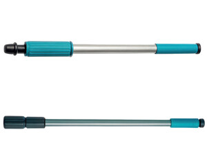Telescopic extension pole with grip handle for cleaning or painting on a transparent background