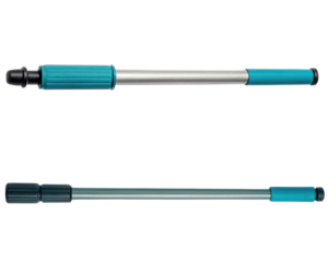 Telescopic extension pole with grip handle for cleaning or painting on a transparent background