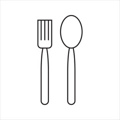 Food Plate Outline Icon Vector Illustration on white background