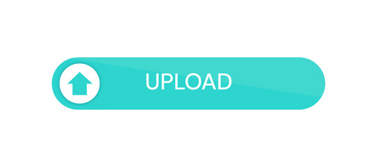 Blue upload button. Button element for web design, ui ux, and mobile devices. Vector illustration