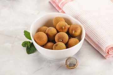 Tropical delicous fruit Longan heap