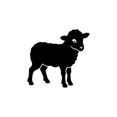 Silhouette of cute sheep art
