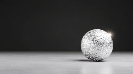 Elegant metallic sphere on a dark background
