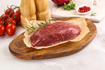 Raw beef meat uncocked steak