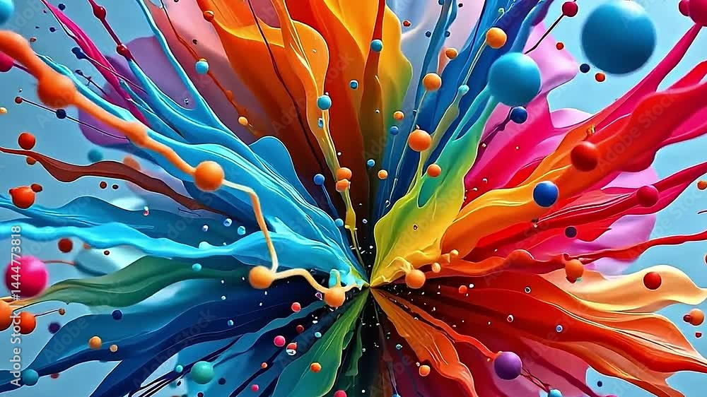 Aufkleber dynamic color explosion studio digital artwork vivid background close-up view creative expression fo