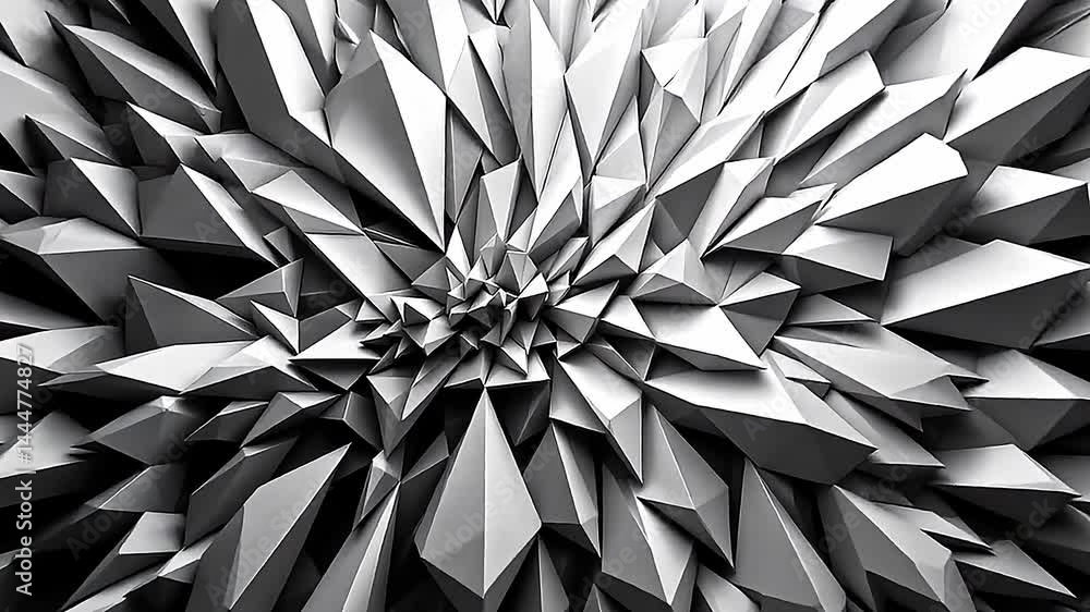 Aufkleber dynamic 3d geometric shapes digital art abstract graphics monochrome environment close-up viewpoint 