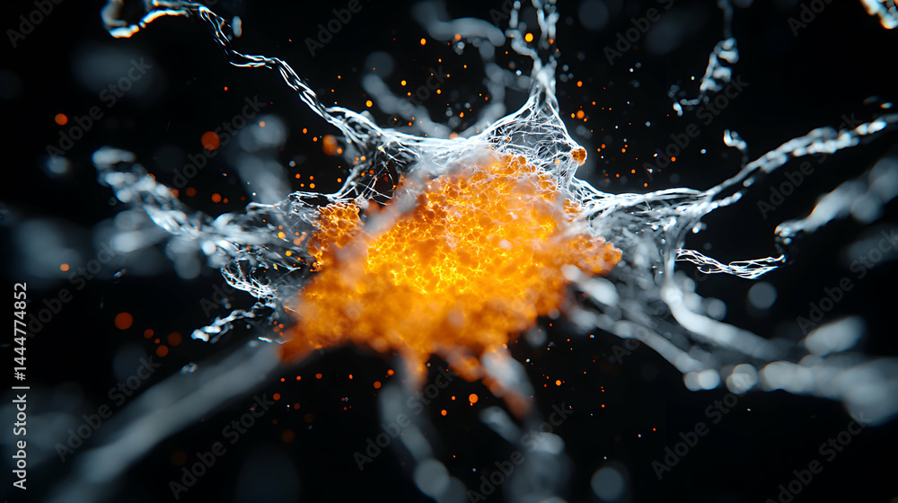 Aufkleber abstract art depicting a cellular process perhaps an explosion or a biological event. suitable for s
