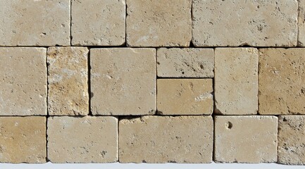 Obraz premium Beige stone wall tiles