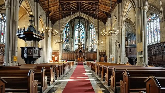 The Majestic Interior of a Historic Church