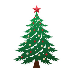 Fototapeta premium christmas tree on white background