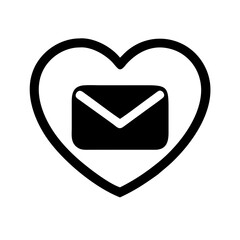 Heart Symbol Featuring Mail Icon  