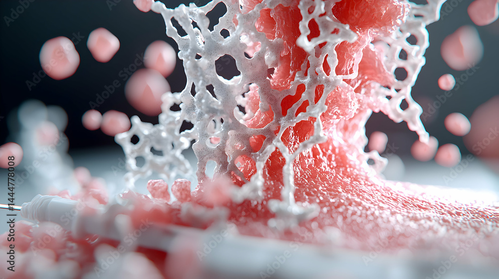 Poster microscopic view of tissue or cell structure. ideal for medical educational materials or science pre