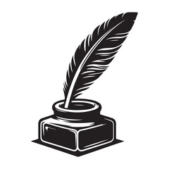 Antique Writing Equipment Silhouette Art & Illustration
