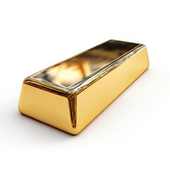 Gold bullion bar, lustrous and rectangular.