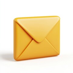 Three-dimensional illustration of a vibrant yellow envelope.