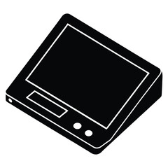 Tablet computer device with keyboard flat icon for apps and websites, Computer tablet device flat vector icon for apps and websites, Computer Screen icons thin line illustrations designs, Computer.