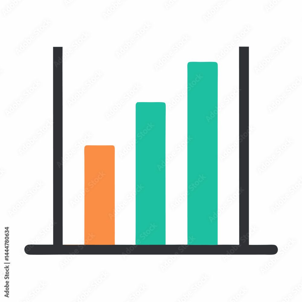Poster growing bar graph icon set. business graphs and charts icons. statistics and analytics vector icon. 