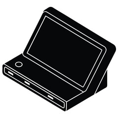Tablet computer device with keyboard flat icon for apps and websites, Computer tablet device flat vector icon for apps and websites, Computer Screen icons thin line illustrations designs, Computer.