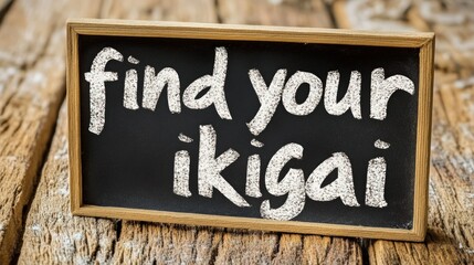 Inspirational sign find your ikigai