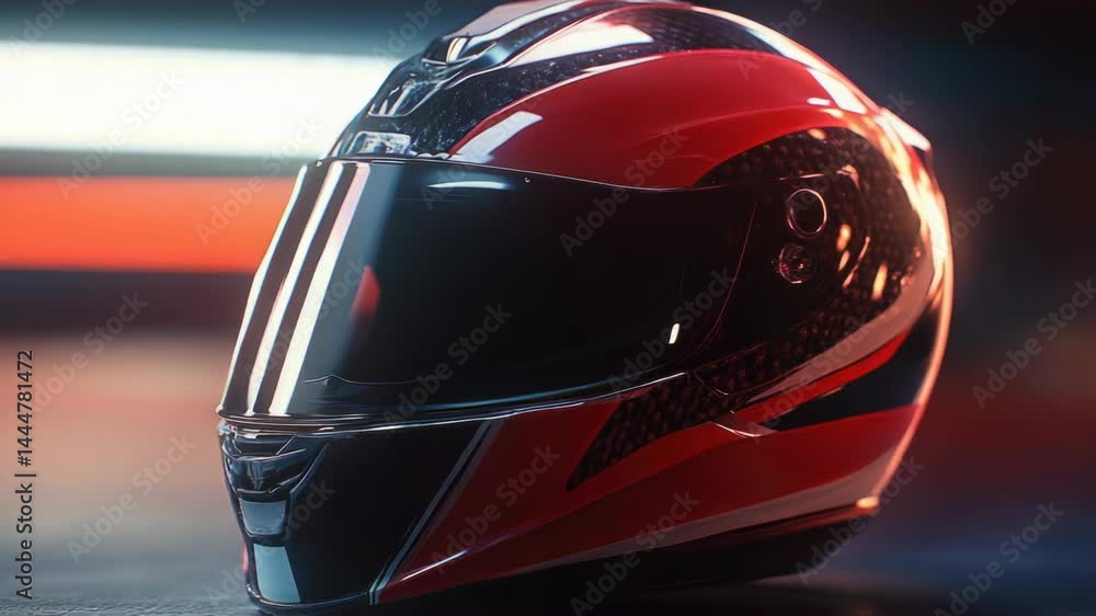 Poster a close-up shot of a helmet sitting on a table
