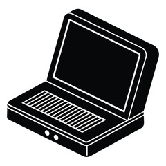 Tablet computer device with keyboard flat icon for apps and websites, Computer tablet device flat vector icon for apps and websites, Computer Screen icons thin line illustrations designs, Computer.