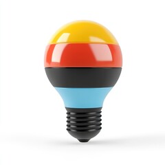Multicolored light bulb design, showcasing vibrant colors.