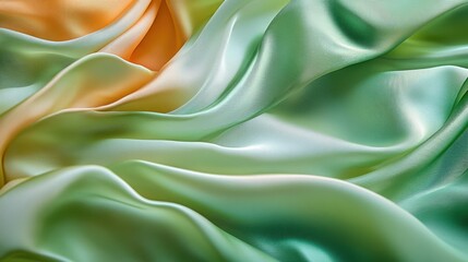 Obraz premium A flowing green silk fabric creates a soft, elegant texture and aesthetic appeal.