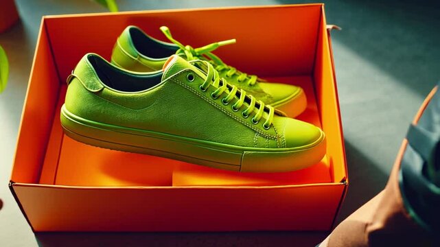 Unveil the surprise with these trendy neon sneakers. Perfect for adding a pop of color to any outfit. Enjoy the comfort and style. Dive into the world of fashion. AI