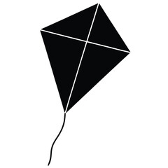 Solid Vector Icon for Kite Tail, Kite icons vector pack in black and blue colors, Kites, flying kite silhouette illustration, kite silhouette, Pattern black white with kids flying kites.