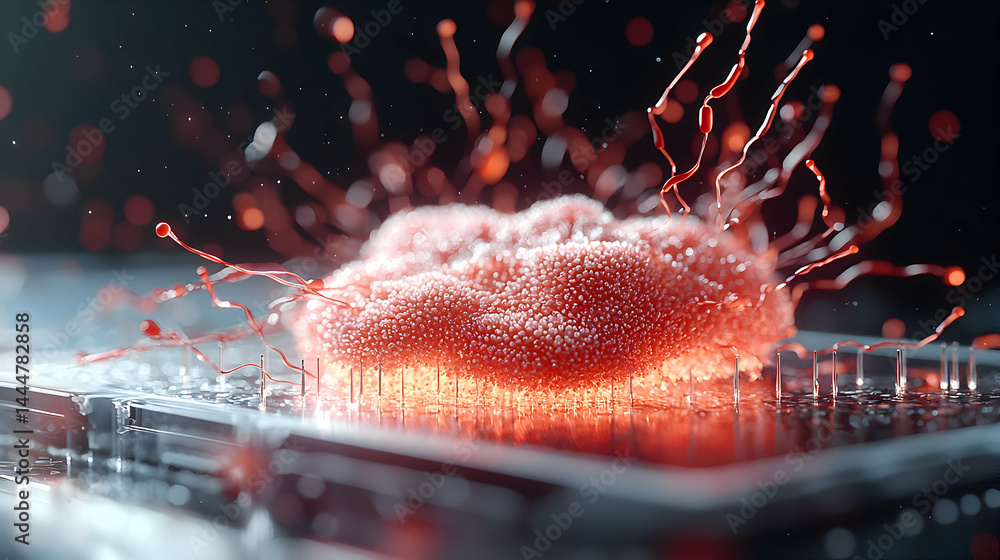 Aufkleber an abstract scientific image depicting a biological structure perhaps cell or tissue. great for scie