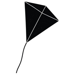 Solid Vector Icon for Kite Tail, Kite icons vector pack in black and blue colors, Kites, flying kite silhouette illustration, kite silhouette, Pattern black white with kids flying kites.
