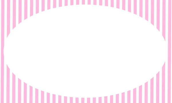 pink striped background★ピンクのストライプの楕円フレーム★写真フレームにも