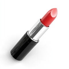 Red lipstick product isolated on a white background.