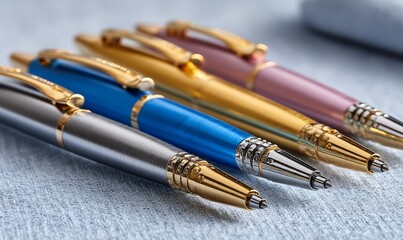Fototapeta premium Exquisite pens shimmer lined up neatly
