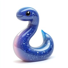 Fototapeta premium Adorable, celestial snake figurine with pastel colors.