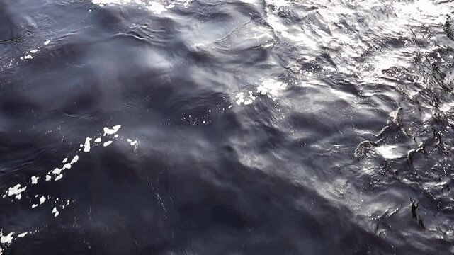 water surface eddy patterns in flowing river