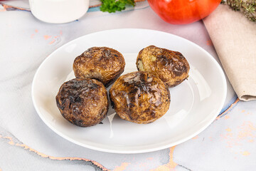 Baked potato barbecue with skin