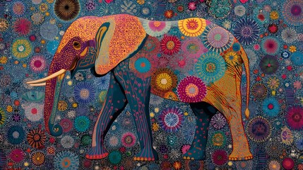 Obraz premium Detailed wallpaper of an elephant