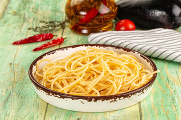 Italian pasta spaghetti with oil