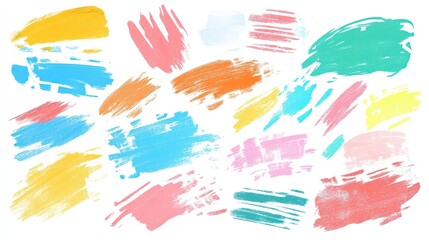 Colorful Paintbrush Strokes Abstract Art Texture.