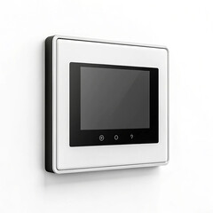 Smart thermostat on white background