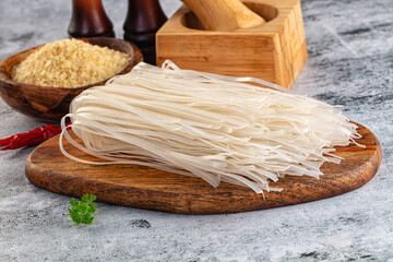 Raw dry pho noodles for cooking
