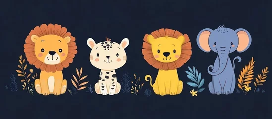 Cute Safari Animals, Jungle Print, Kids