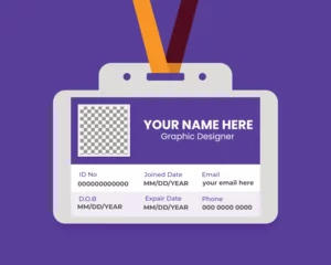 Fototapete Rund Warmes Lila Horizontal ID Card Design Template  © Graphic_Join