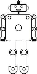 Robot glyph icon. Strong and solid rebot vector isolated on transparent background for websites, mobile interfaces, presentations, and visual branding. High quality and easy to edit.