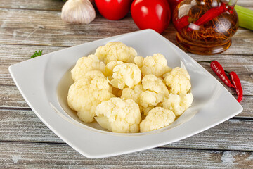 Vegan cuisine Steamed cauliflower cabbage