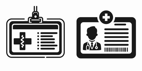 The Medical ID card. Hospital Clinic Healthcare Treatment Symbol. Health identification badge individual emergency contact info crucial wellness alert.